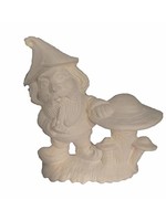 Creative Kreations Ceramics and Gifts Gnome with Mushroom 7" Ceramic Bisque, Ready to Paint