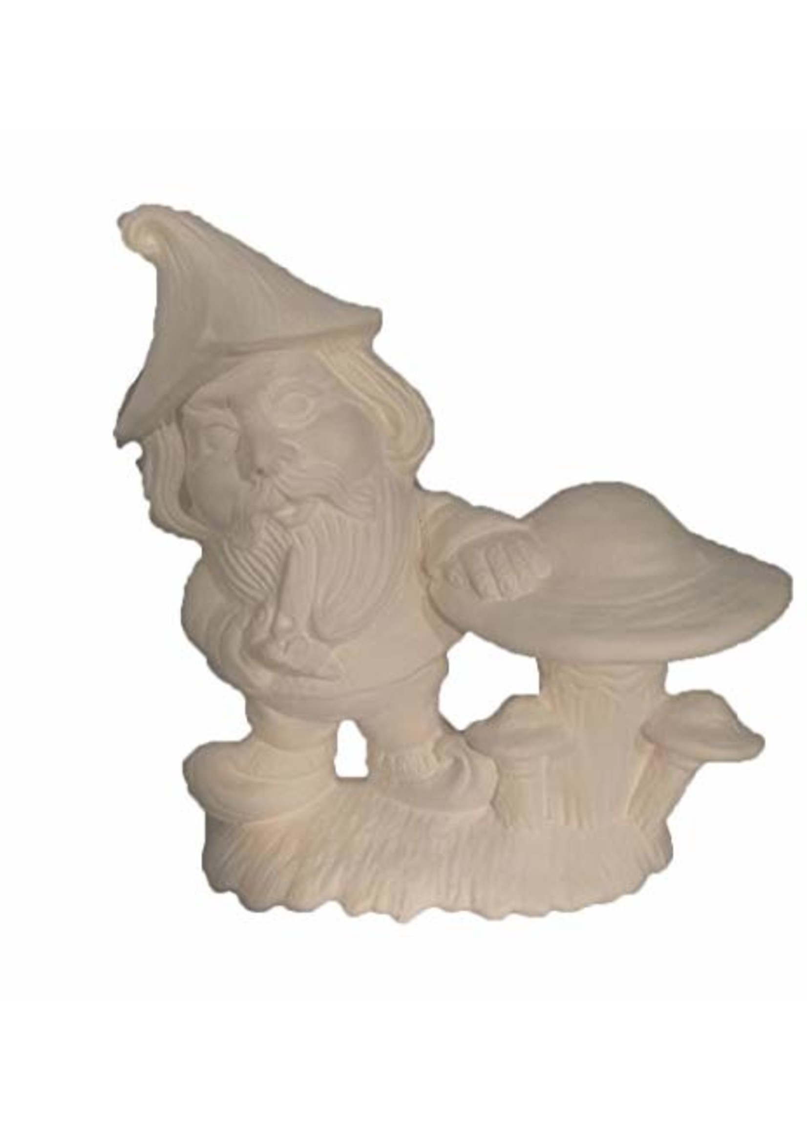 Creative Kreations Ceramics and Gifts Gnome with Mushroom 7" Ceramic Bisque, Ready to Paint