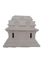 Creative Kreations Ceramics and Gifts Bank Village House 7" x 6" x 6" Ready to Paint, Ceramic Bisque