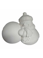 Creative Kreations Ceramics and Gifts Snowman Holding Snowball 8" Ceramic Bisque, Ready to Paint