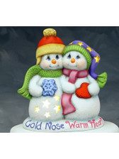 9.5 Snowman Couple, Mr & Mrs Frosty Paintable Bisque for Snowmen