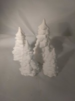 Creative Kreations Ceramics and Gifts Village Trees 2" to 6"Set of 4 Ceramic Bisque, Ready to Paint