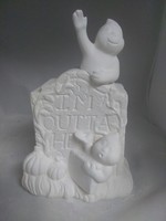 Creative Kreations Ceramics and Gifts Ghosts with Tombstone Ceramic Bisque, Ready to paint