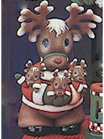 Creative Kreations Ceramics and Gifts Christmas  Santa Reindeer with Pockets 11" Ceramic Bisque, Ready to Paint