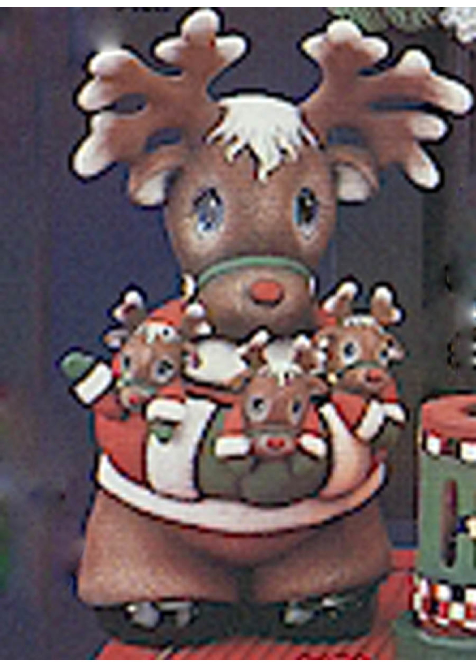 Creative Kreations Ceramics and Gifts Christmas Santa Reindeer with Pockets 11" Ceramic Bisque, Ready to Paint