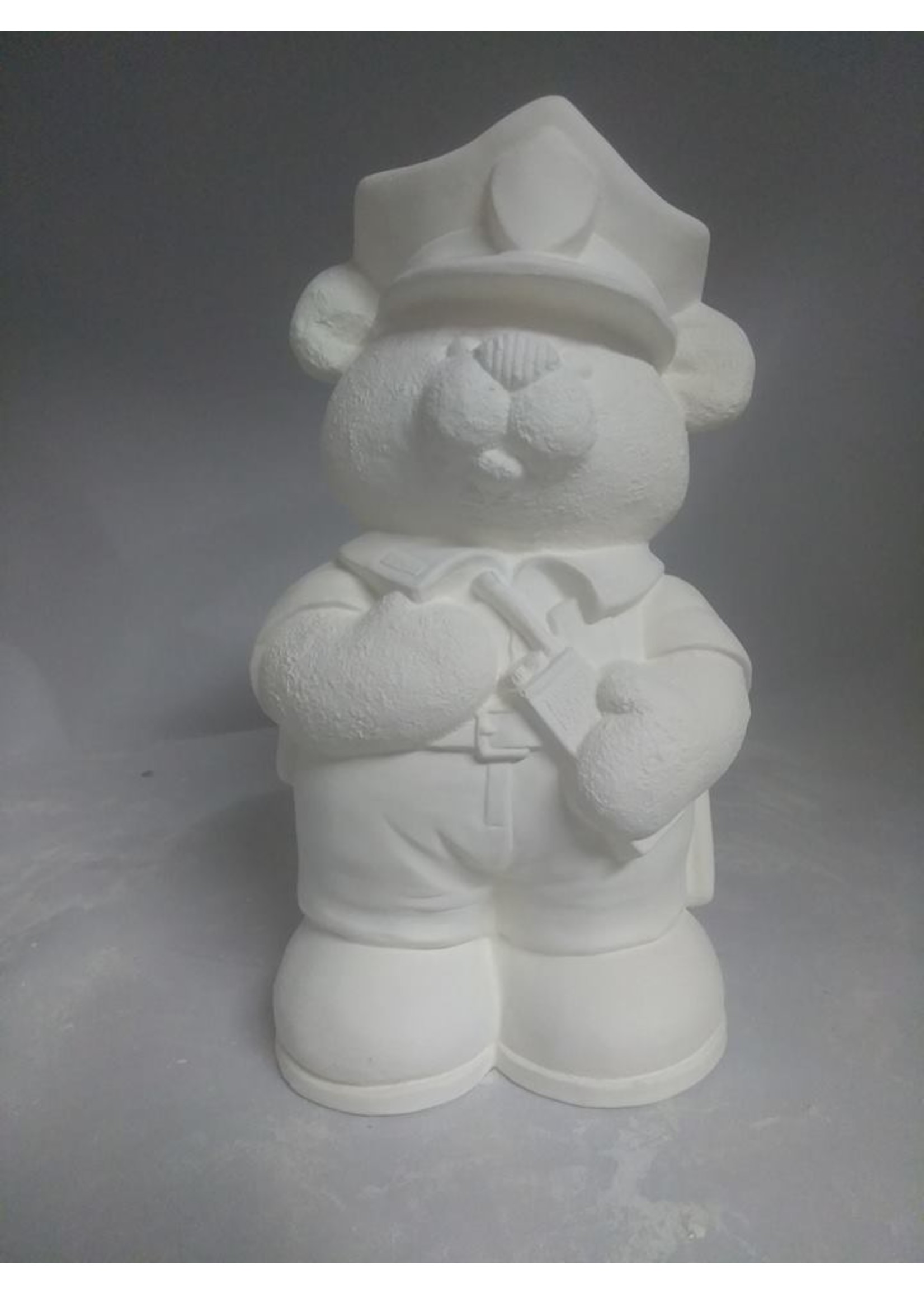 Creative Kreations Ceramics and Gifts Policeman Bear 9" Ceramic Bisque, Ready to Paint