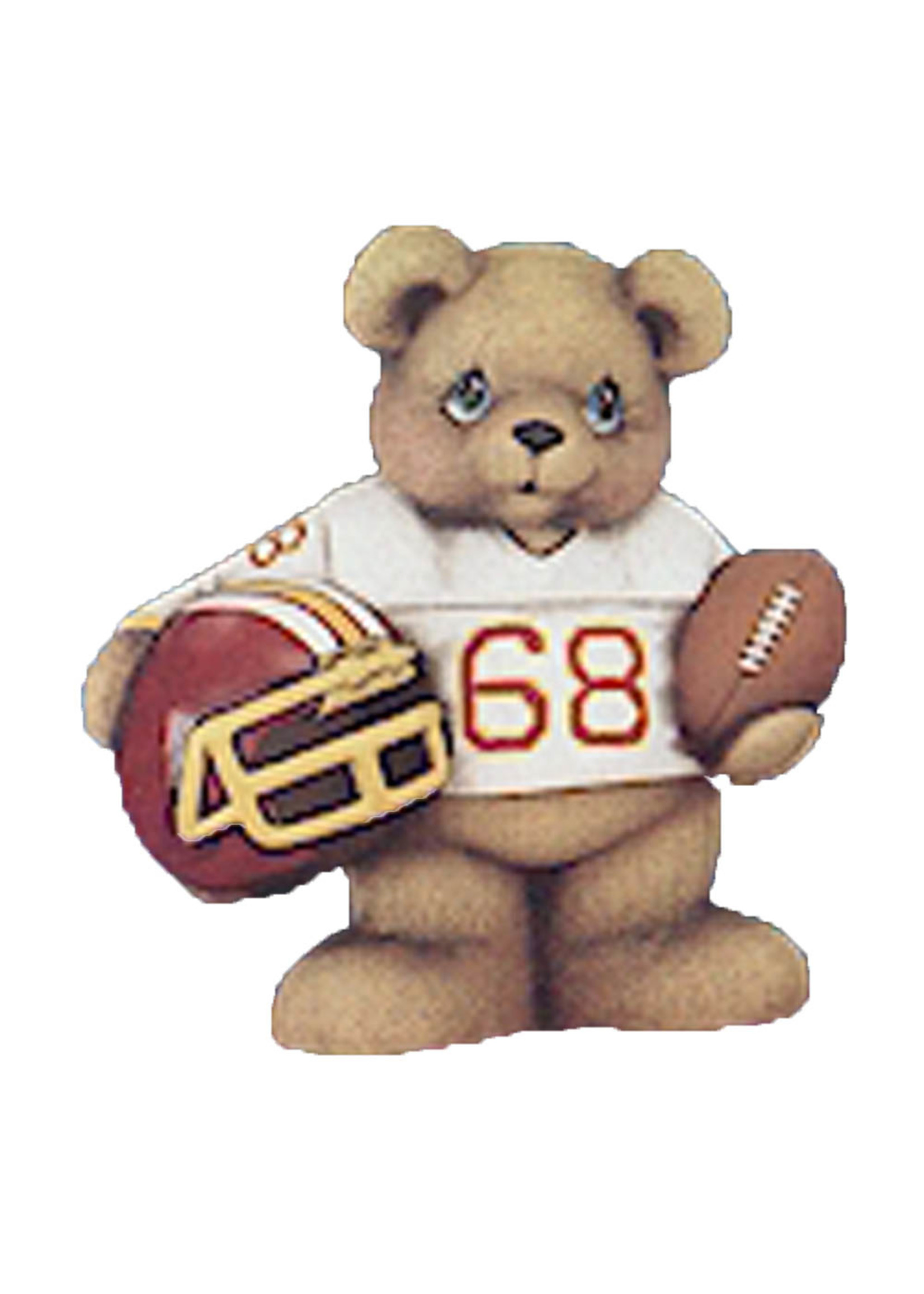 Creative Kreations Ceramics and Gifts Football Bear 9" Ceramic Bisque, Ready to Paint