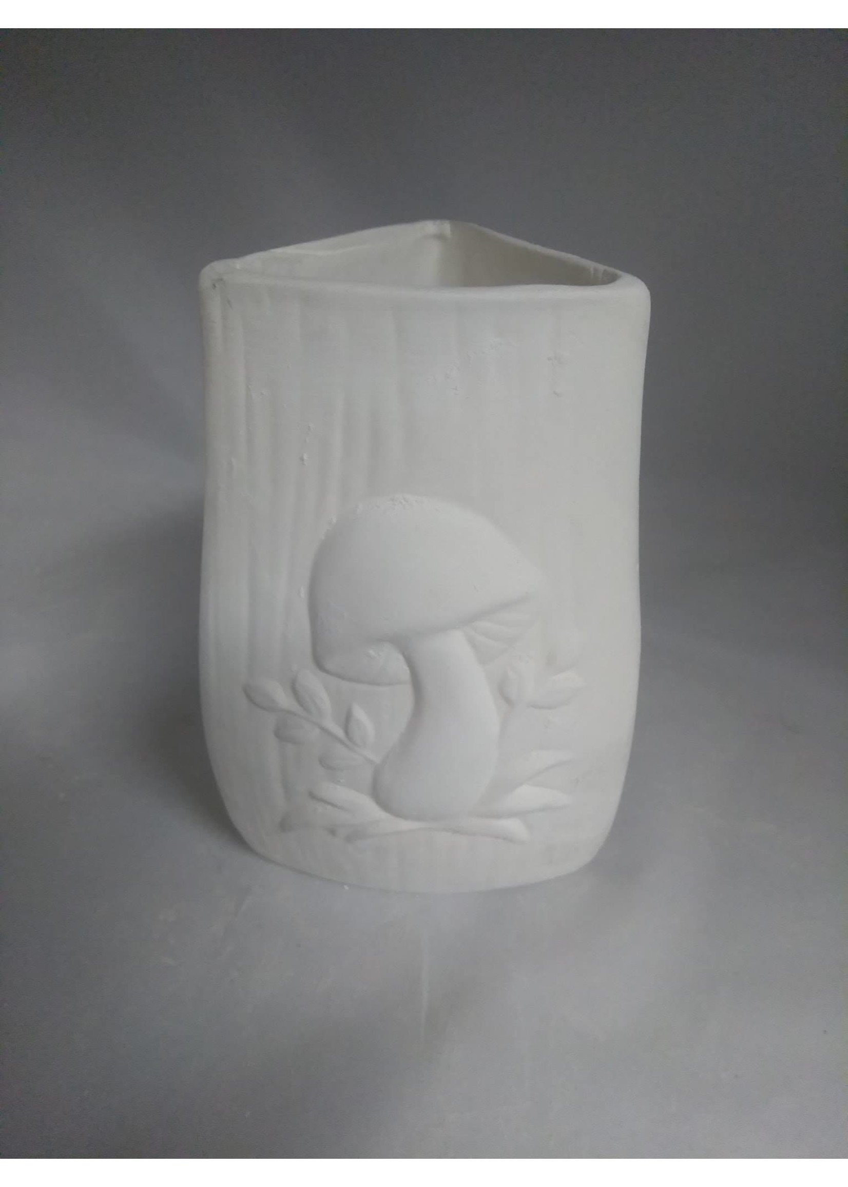 Creative Kreations Ceramics and Gifts Mushroom Kitchen Utinsil Holder 8" H Ceramic Bisque, Ready to Paint, Glazed Inside