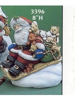 Creative Kreations Ceramics and Gifts Santa on Sleigh with Teddy Bears Ceramic Bisque, Ready to Paint
