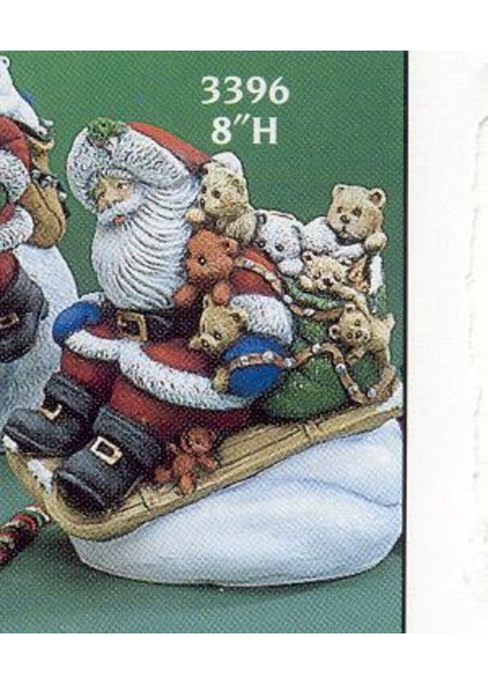 Creative Kreations Ceramics and Gifts Santa on Sleigh with Teddy Bears Ceramic Bisque, Ready to Paint