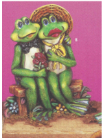 Creative Kreations Ceramics and Gifts Frog Couple on Bench 10" Ceramic Bisque, Ready to Paint