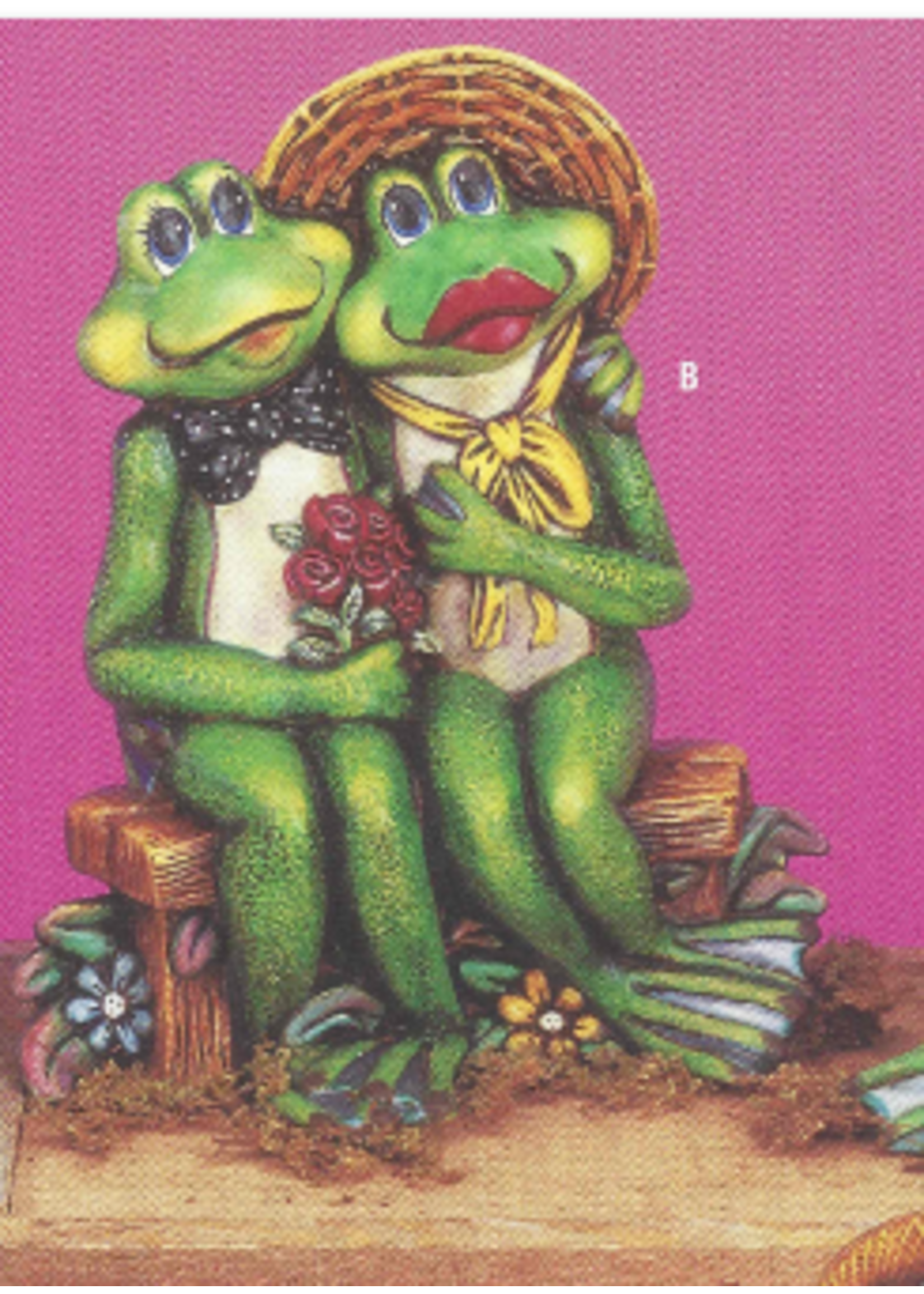 Creative Kreations Ceramics and Gifts Frog Couple on Bench 10" Ceramic Bisque, Ready to Paint