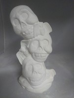 Creative Kreations Ceramics and Gifts Skull Stack 10" Ceramic Bisque, Ready to Paint
