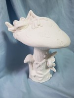 Creative Kreations Ceramics and Gifts Mushroom with Frog 9" x 10" Ceramic Bisque, Ready to Paint