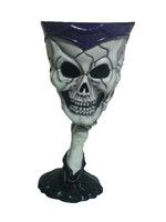 Creative Kreations Ceramics and Gifts Skull Goblet 8" Ceramic Bisque, Ready to Paint, Glazed Inside