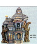 Creative Kreations Ceramics and Gifts Haunted House Canister 14" x 12"  Ceramic Bisque, Ready to Paint, Glazed Inside