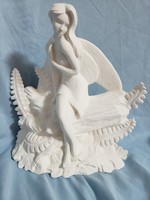 Creative Kreations Ceramics and Gifts Woodland Sitting Fairy on Log 7" Ceramic Bisque, Ready to Paint