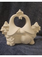 Creative Kreations Ceramics and Gifts Mushroom Lover Gnomes 9" x 6" Ceramic Bisque, Ready to Paint