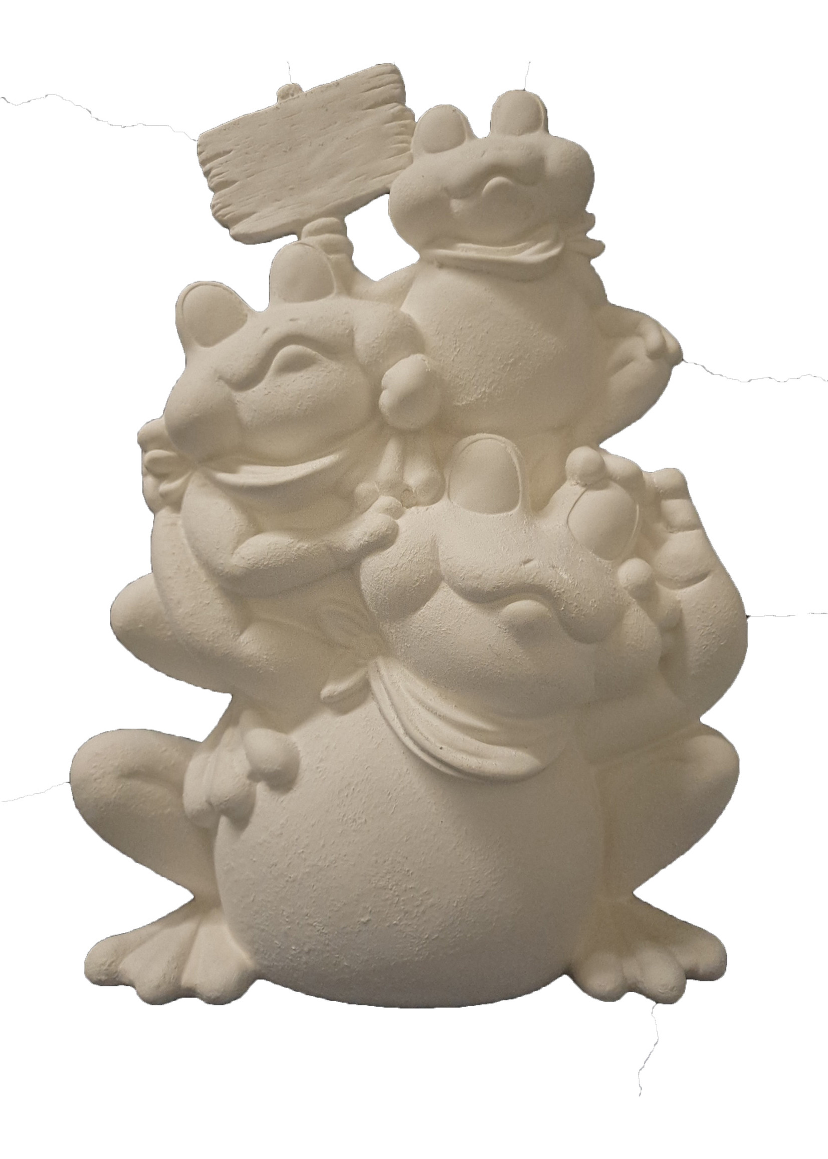 Creative Kreations Ceramics and Gifts Frog Stack 13.5" Ceramic Bisque, Ready to Paint