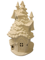 Creative Kreations Ceramics and Gifts Grand Spruce Lodge Fairy House 15" Ceramic Bisque, Ready to Paint