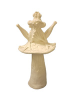 Creative Kreations Ceramics and Gifts Frog on Mushroom 12" Ready to Paint Ceramic Bisque