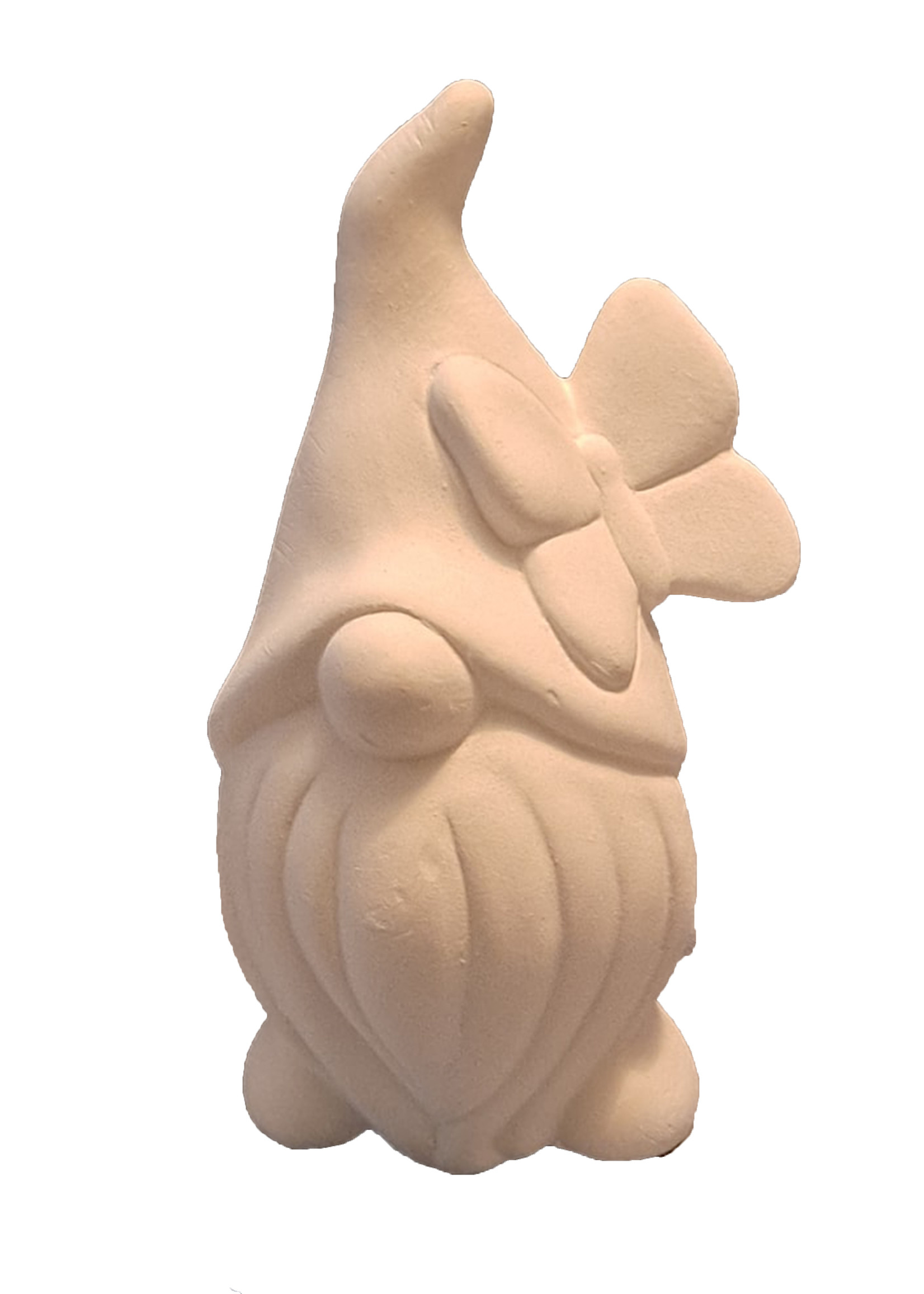 Creative Kreations Ceramics and Gifts Gnome with Butterfly 5" Ceramic Bisque, Ready to Paint