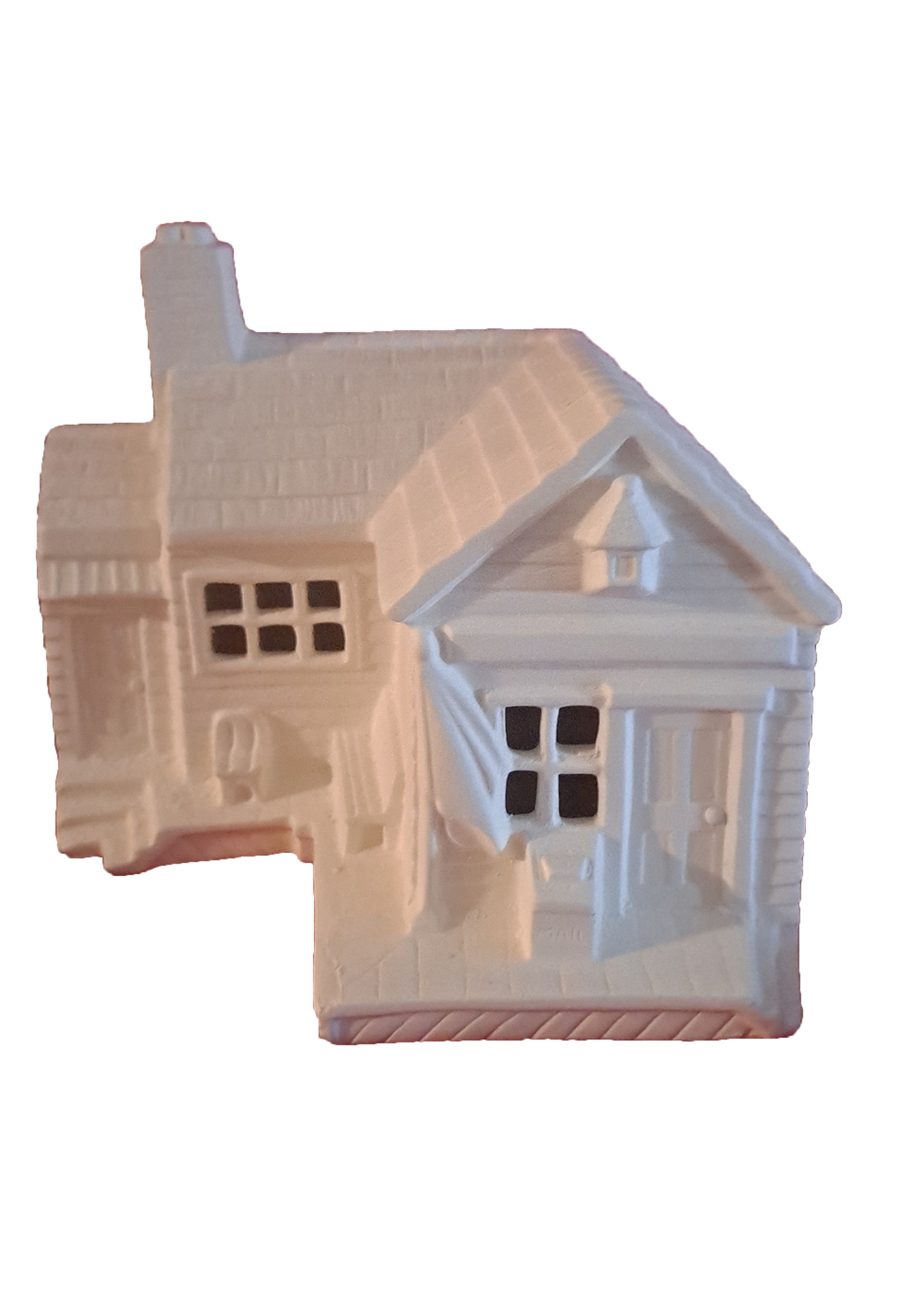 Creative Kreations Ceramics and Gifts Post Office Village House 6" x 7" x 6" ready to paint ceramic bisque