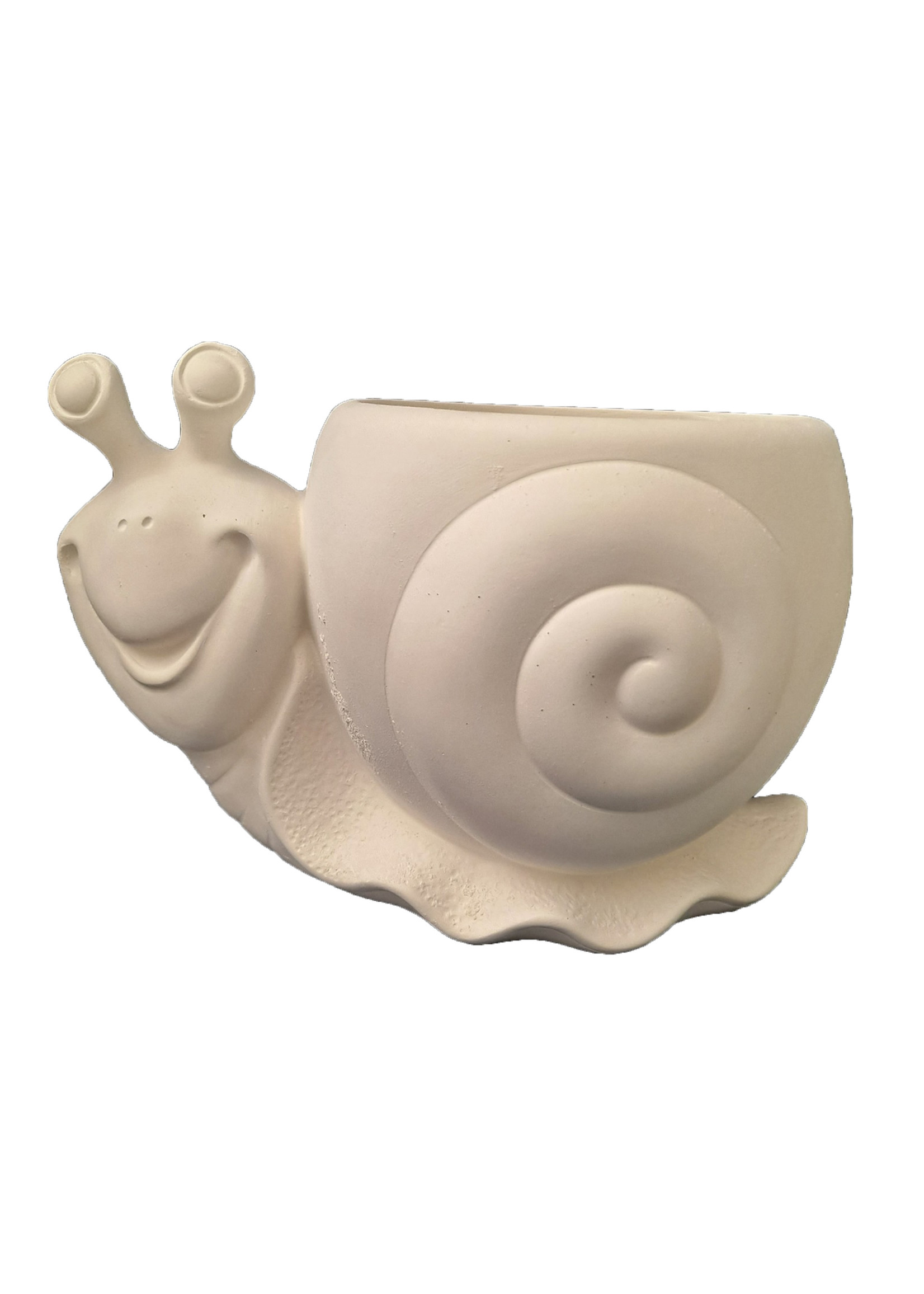 Creative Kreations Ceramics and Gifts Snail Pot Planter 5" x 9" Ceramic Bisque, Ready to Paint