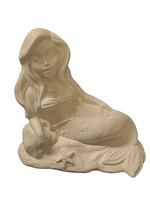 Creative Kreations Ceramics and Gifts Mermaid on Beach 7" Ceramic Bisque, Ready to Paint