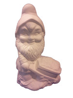 Creative Kreations Ceramics and Gifts Yard Garden Gnome 17" with Wheelbarrow ready to paint, ceramic bisque