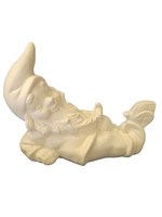 Creative Kreations Ceramics and Gifts Gnome Laying Down with Butterfly 9" x 7" Ceramic Bisque, Ready to Paint