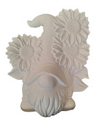 Creative Kreations Ceramics and Gifts Sven Sunflower Gnome 12Ceramic Bisque, Ready to Paint
