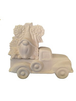 Creative Kreations Ceramics and Gifts Pickup Truck with Gnome and Sunflower Insert Ready to Paint Ceramic Bisque