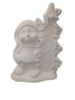 Creative Kreations Ceramics and Gifts Snowman Welcome 10" With Lights Ceramic Bisque Ready to paint