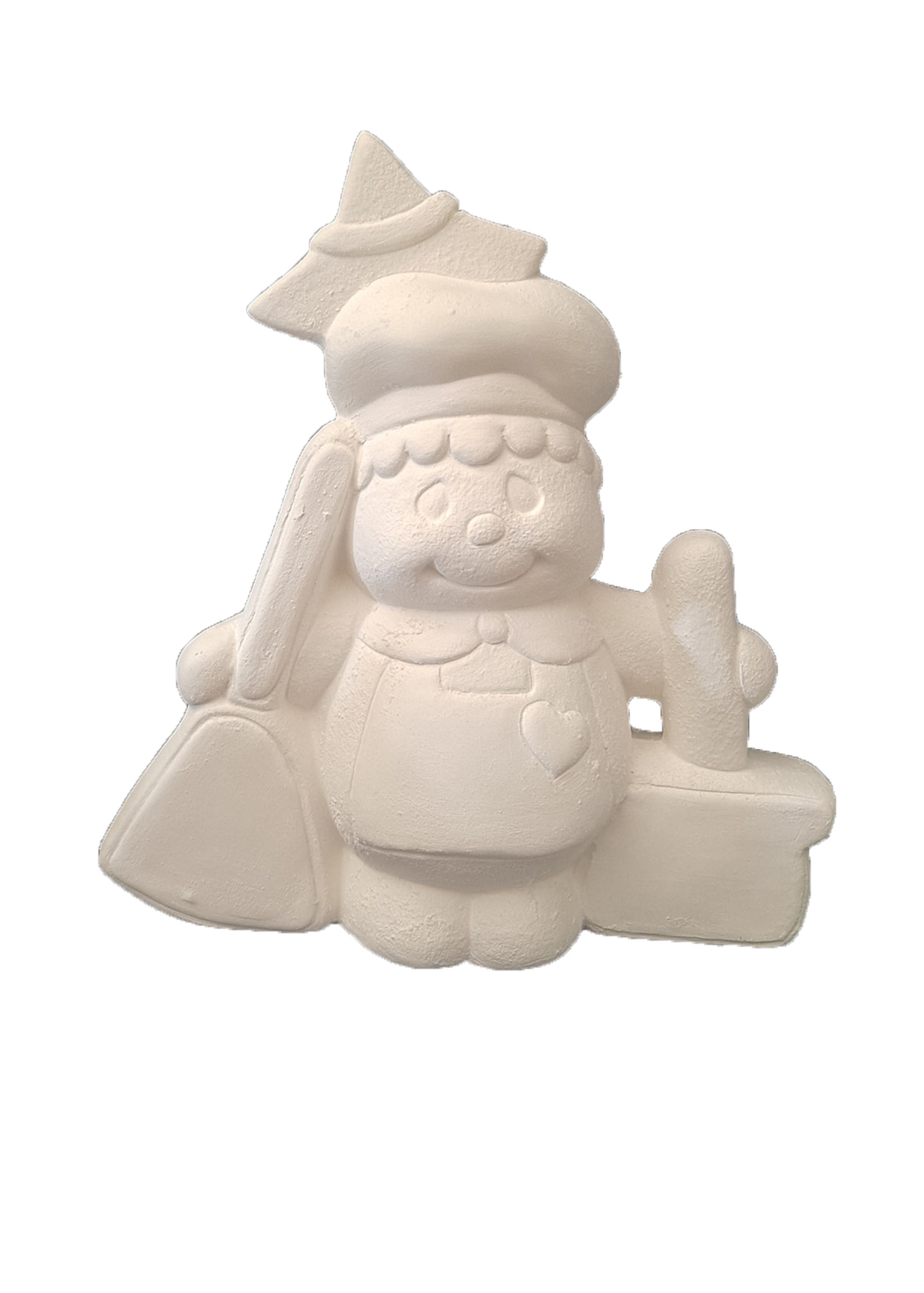 Creative Kreations Ceramics and Gifts Gingerbread Wendy Witch 7" Ceramic Bisque, Ready to Paint