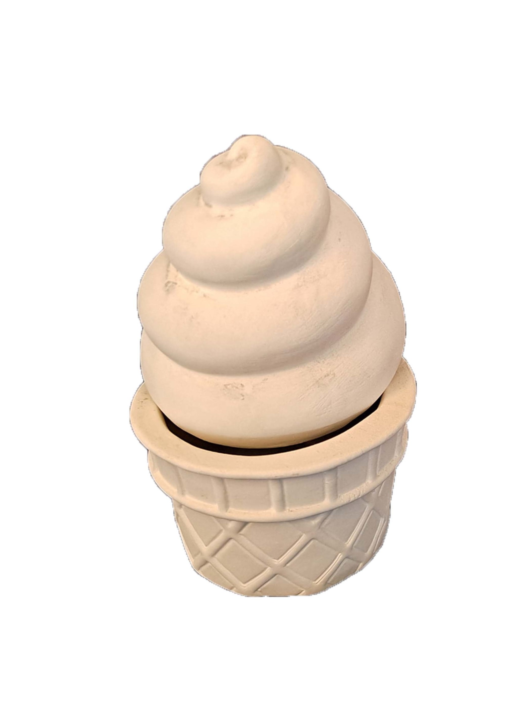 Creative Kreations Ceramics and Gifts Ice Cream Cone box 5.5" ceramic bisque ready to paint