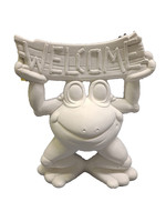 Creative Kreations Ceramics and Gifts Welcome Jeramiah Ceramic Frog 11" Ready to Paint Ceramic Bisque