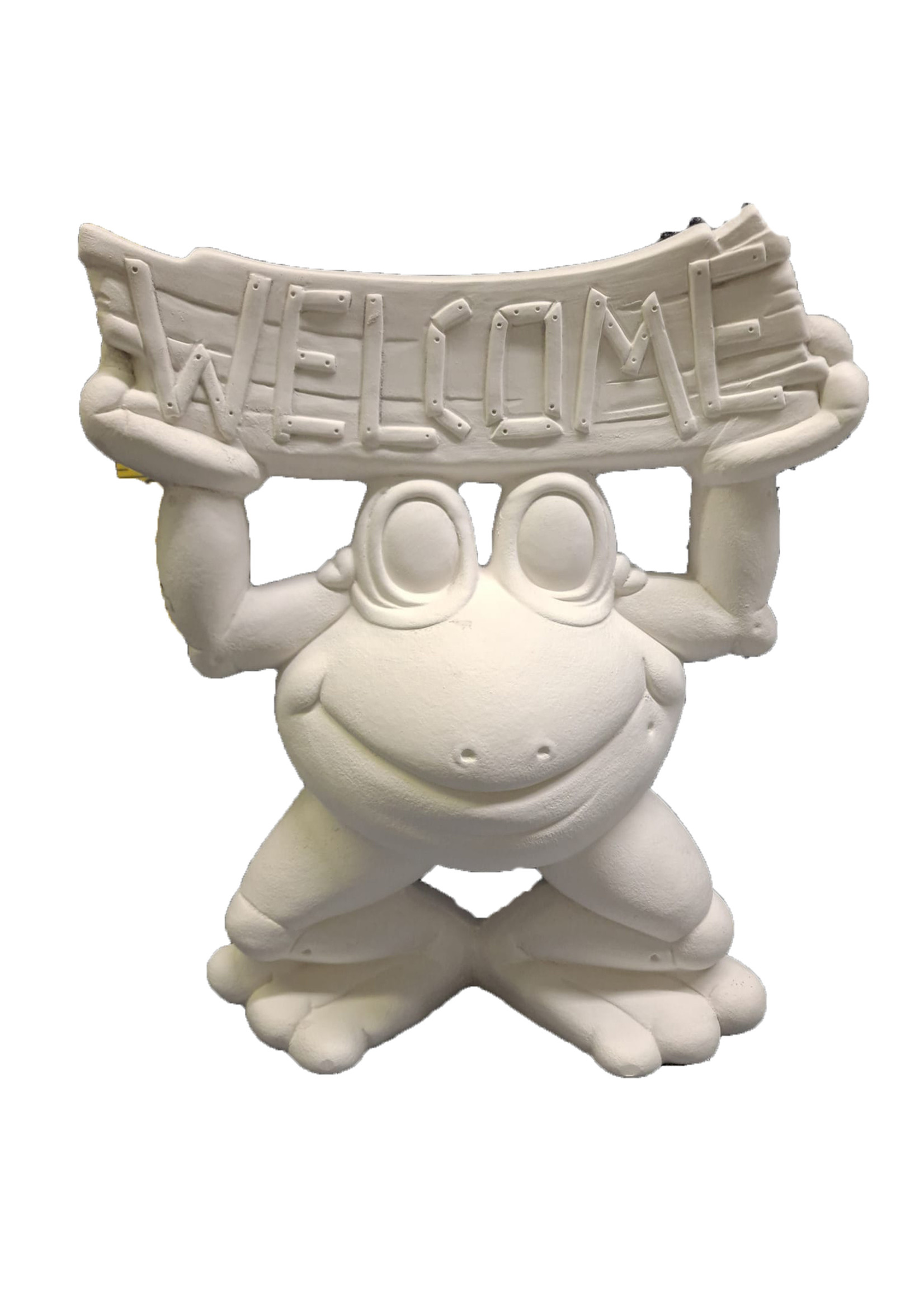 Creative Kreations Ceramics and Gifts Welcome Jeramiah Ceramic Frog 11" Ready to Paint Ceramic Bisque
