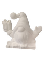 Creative Kreations Ceramics and Gifts Santa Gnome for Truck Insert 5" Ceramic Bisque, Ready to Paint