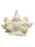 Creative Kreations Ceramics and Gifts Three Gnomes for Pick up Truck Insert 5" Ceramic Bisque, Ready to Paint