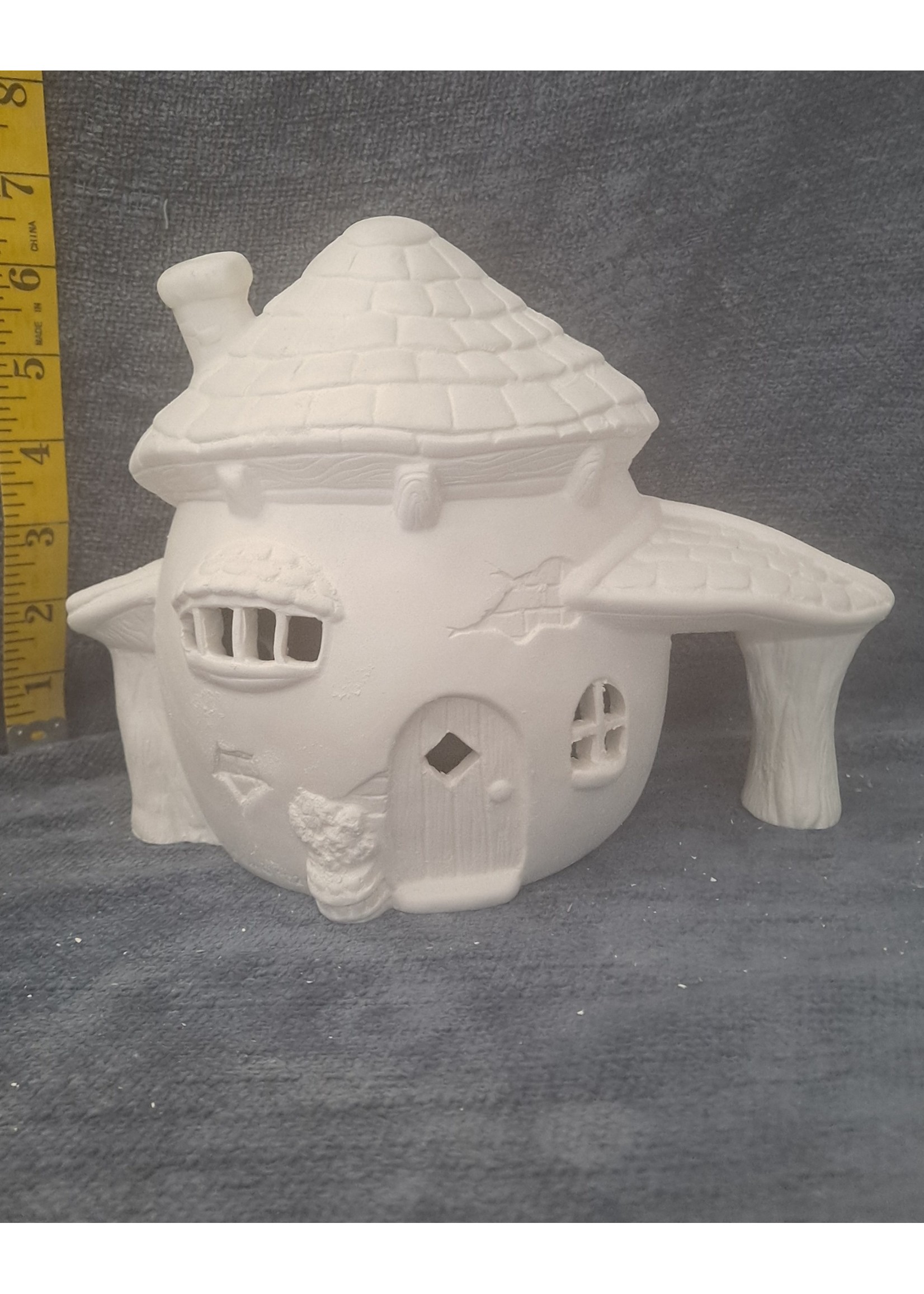 Creative Kreations Ceramics and Gifts Easter Fairy House 8" Ceramic Bisque, Ready to Paint