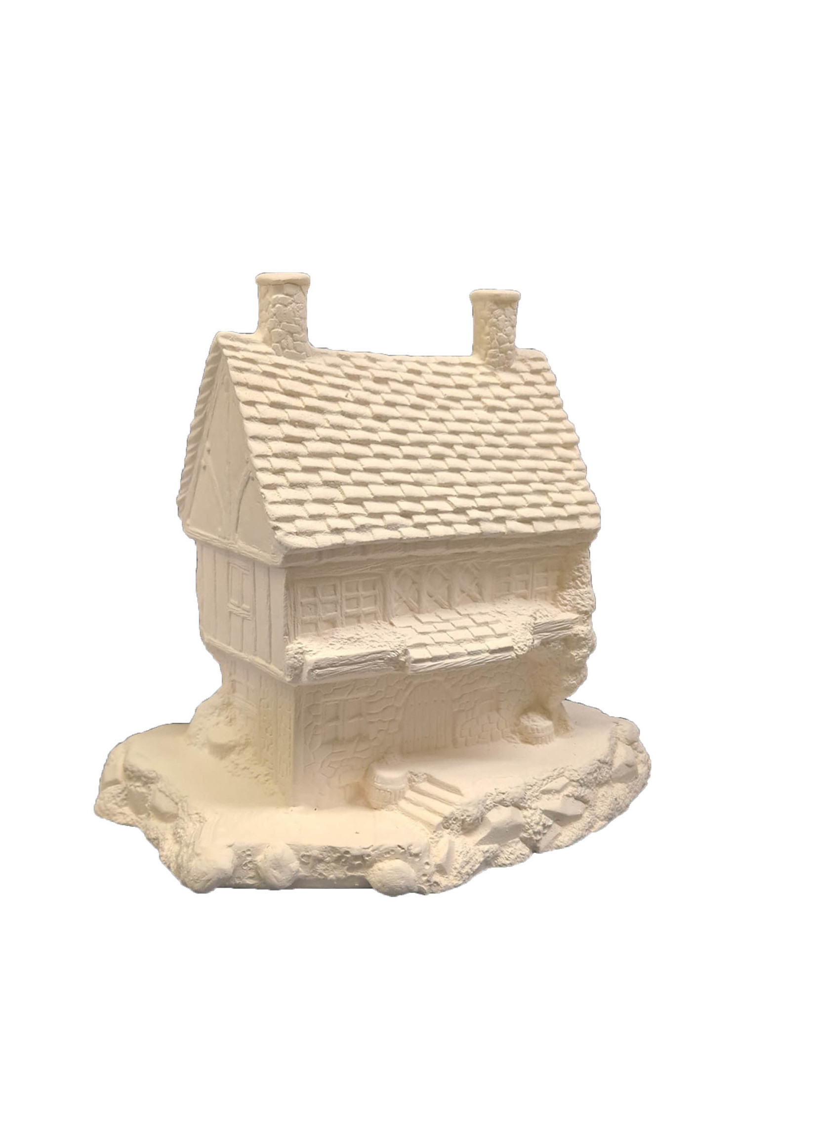Creative Kreations Ceramics and Gifts Tavern DM Village House 6" x 8" Ceramic Bisque, Ready to Paint