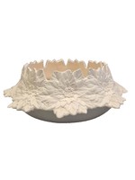 Creative Kreations Ceramics and Gifts Poinsettia Centerpiece Large Bowl 13" x 4" Ceramic Bisque, Glazed Inside