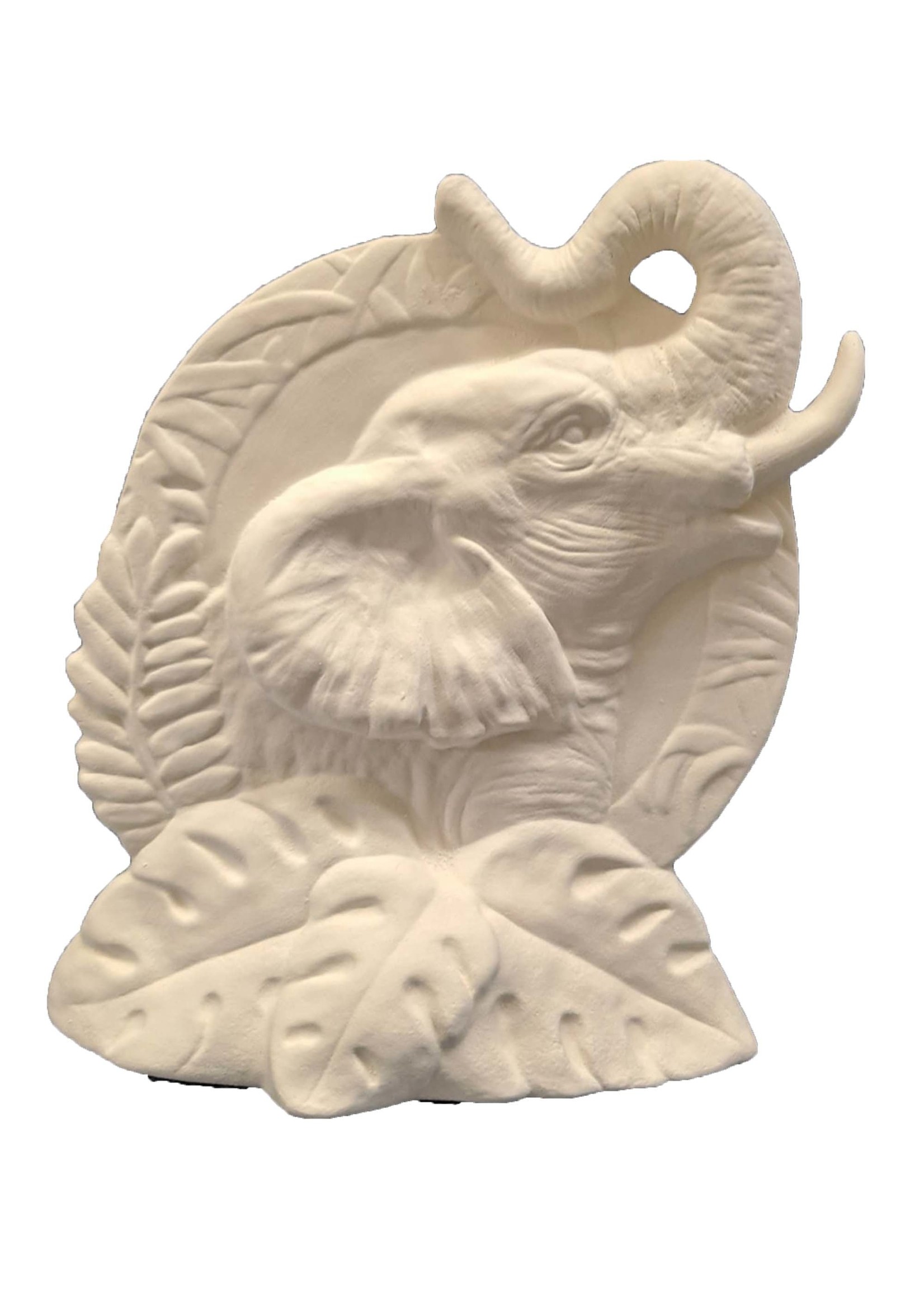 Elephant Shield 8" Ceramic Bisque, Ready to Paint
