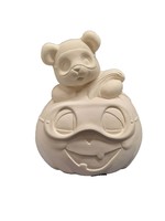Creative Kreations Ceramics and Gifts Halloween Bear with Pumpkin 8" Ceramic Bisque, Ready to Paint