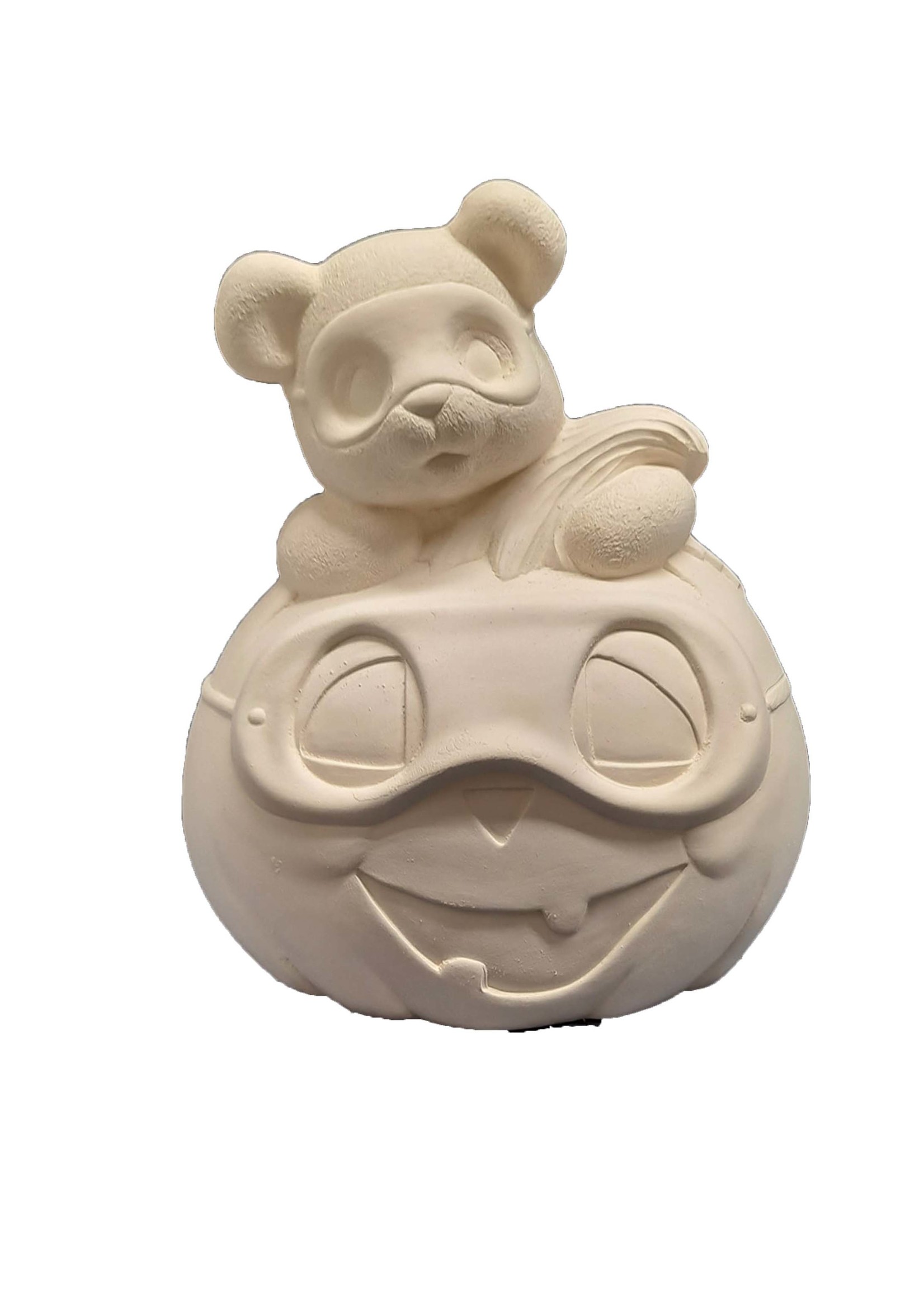 Creative Kreations Ceramics and Gifts Halloween Bear with Pumpkin Ceramic Bisque, Ready to Paint