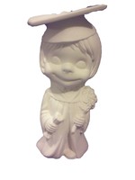 Creative Kreations Ceramics and Gifts Girl Graduate Smiley 9" Ceramic Bisque, Ready to Paint