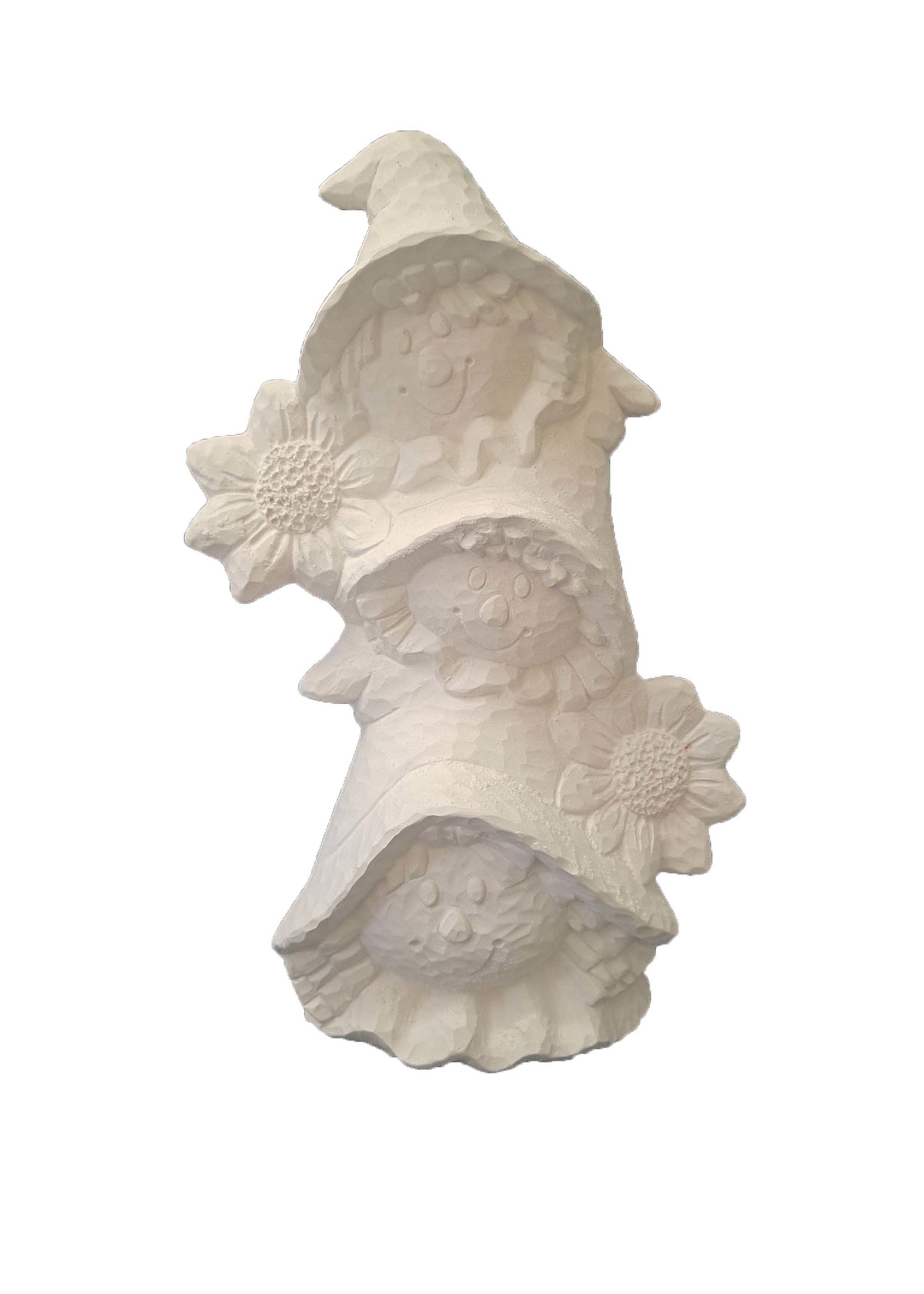 Creative Kreations Ceramics and Gifts Scarecrow Head Stack 10" Ceramic Bisque, Ready to Paint