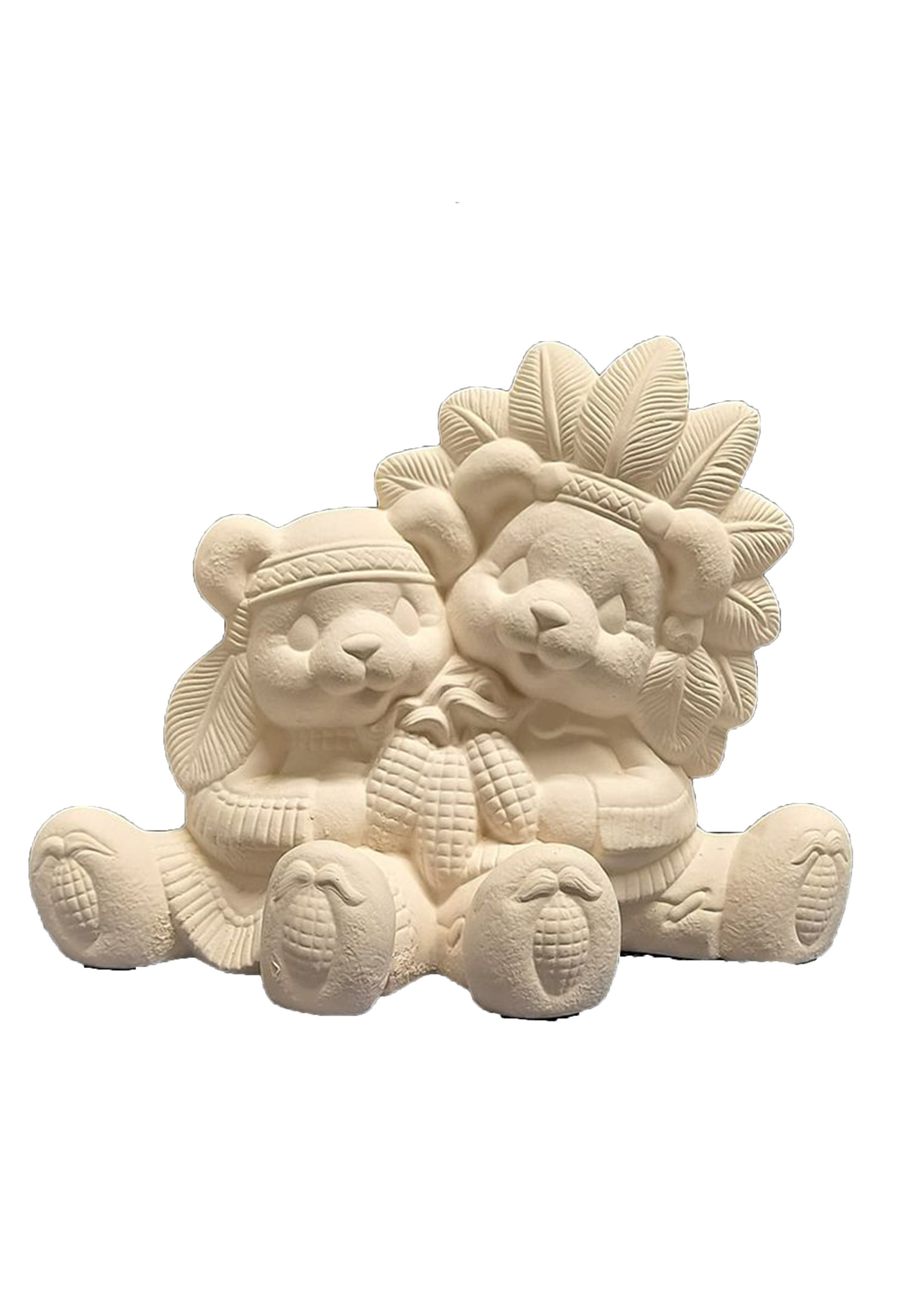 Creative Kreations Ceramics and Gifts Native Cuddle Bears 8" x 9" Ceramic Bisque, Ready to Paint