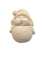 Creative Kreations Ceramics and Gifts Cuddle Up Snowman with Scarf Plain 5" Ceramic Bisque, Ready to Paint